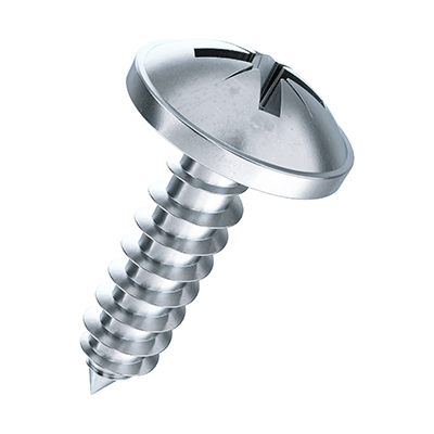 Cross recessed pan head tapping screws with collar