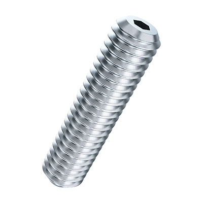 Hexagon socket set screws with cup point