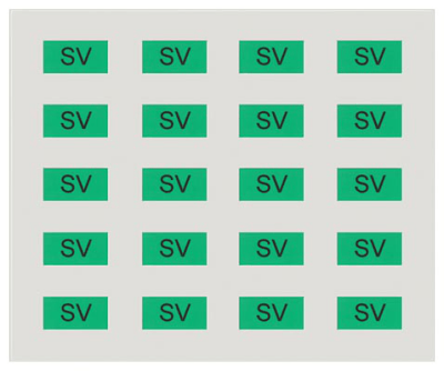 Labeling material for domestic switching devices