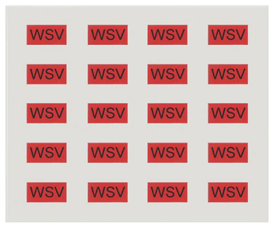 Labeling material for domestic switching devices