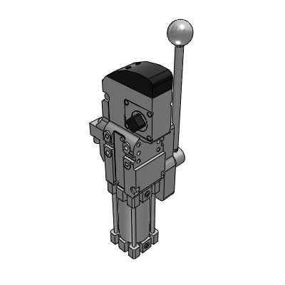 Power Clamp Cylinder : With Manually Operated Handle/Rubber Cover/Metal Cover