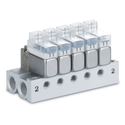 3 Port Solenoid Valve/Direct Operated:Large Flow Type (Type U) Manifold Base