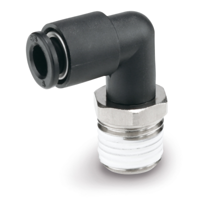 Conexión instantánea con mejorada resistencia a la intemperie, codo macho