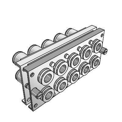 Rectangular Multi-connector With ø10, ø12 One-touch Fitting