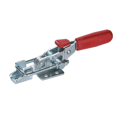 Double tie rod toggle clamps, with safety lever