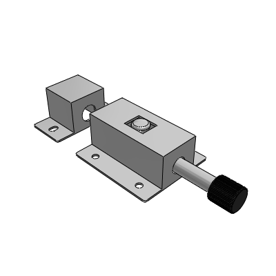 Button type round latch - with spring device - handle knurled type