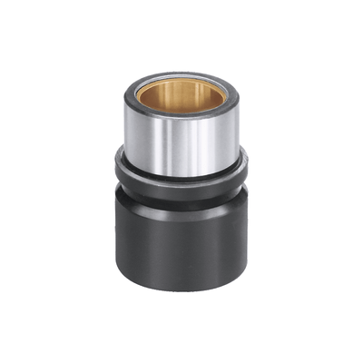 Guide bushes with shoulder, sliding guide with solid lubricant