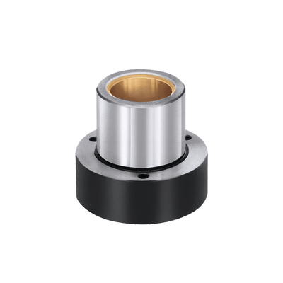 Guide bushes with flange, sliding guide with solid lubricant