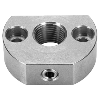 Retaining piece for locking bolt and locking pin, fixing hole parallel to the locking bolt, stainless steel