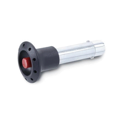 Steel pin with axial safety device