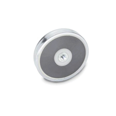 Holding magnet with internal thread