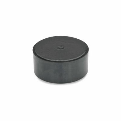 Spacer and foot disc with rubber pad, mounting via adhesive pad