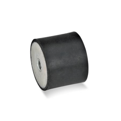 Steel rubber buffer with 2 internal threads