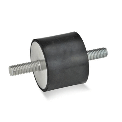 Steel rubber buffer with 2 screws
