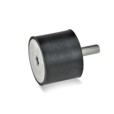 Steel rubber buffer with internal thread and screw