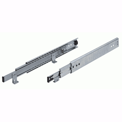 Over pull-out rail serie 036 with insert pins and tumbler