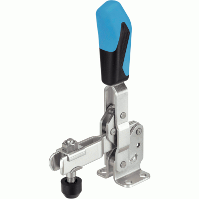 Vertical clamp with horizontal foot, stainless steel