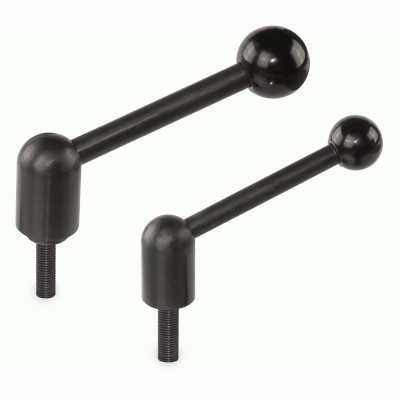 Clamping lever with external thread, adjustable