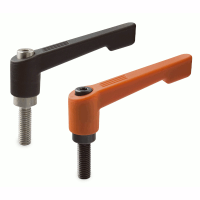 Clamping lever screw, adjustable, reinforced, slim design