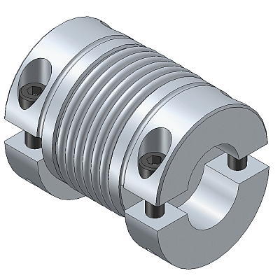 Metal Bellow Coupling with split clamping hub