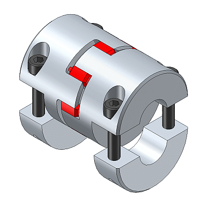 Elastomer Coupling with split clamping hub