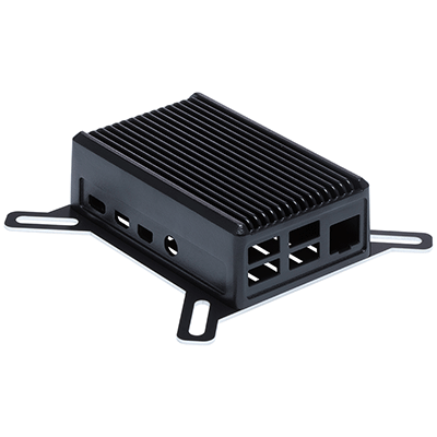 Raspberry Pi 4B heatsink case with wallmount flange