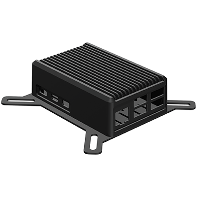 Raspberry Pi 4B heatsink case with wallmount flange