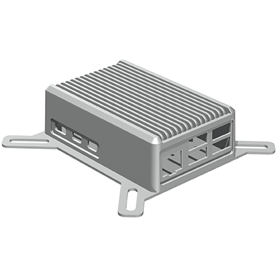 Raspberry Pi 4B heatsink case with wallmount flange