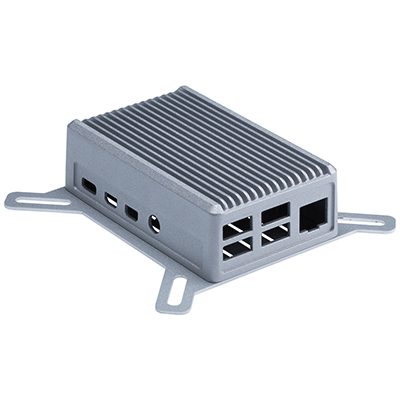 Raspberry Pi 4B heatsink case with wallmount flange