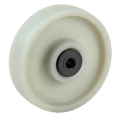 Polyamide 6 solid wheels charged with glass fiber, ball bearing bore