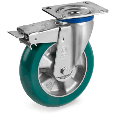 62ER - TR-ROLL POLYURETHANE WHEELS WITH ROUND ERGONOMIC PROFILE, ALUMINIUM CENTRE