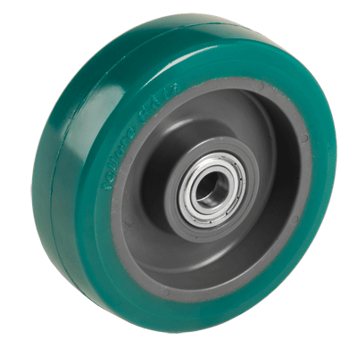 "TR-ROLL" polyurethane wheels with ergonomic round profile, aluminium centre without bearing