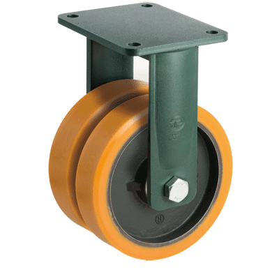 "TR" polyurethane wheels, swivel top plate bracket type "EEG EHD"