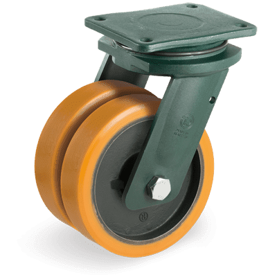 "TR" polyurethane wheels, swivel top plate bracket type "EEG HD"