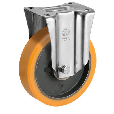 "TR" polyurethane wheels, fixed bracket type "M"