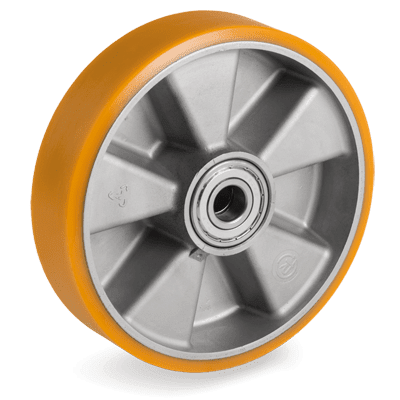 TR polyurethane wheels, aluminium centre