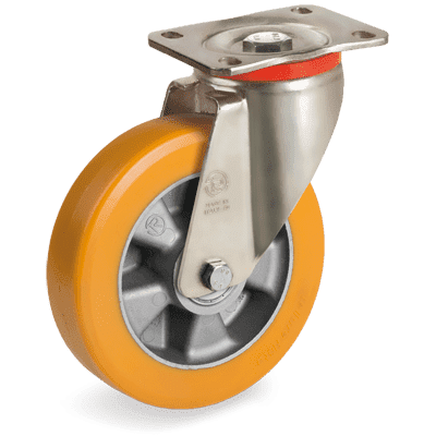 65HT - TR HIGH THICKNESS POLYURETHANE WHEELS ALUMINIUM AND CAST IRON CENTRE