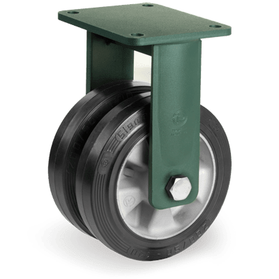 "SIGMA ELASTIC" rubber wheels, aluminium centre, fixed bracket type "EEG HD"