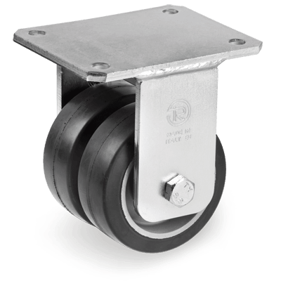 "SIGMA ELASTIC" rubber wheels, aluminium centre, fixed bracket type "EEG MHD"