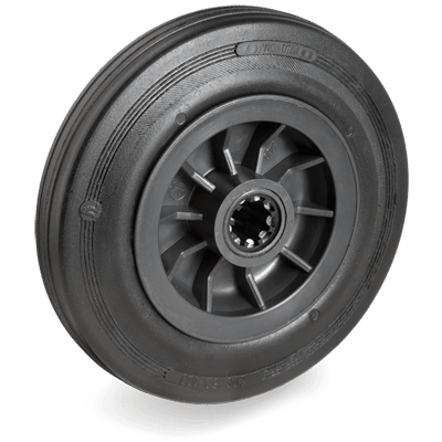 Standard rubber wheels, polypropylene centre