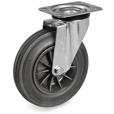 52 - STANDARD RUBBER WHEELS, POLYPROPYLENE CENTRE