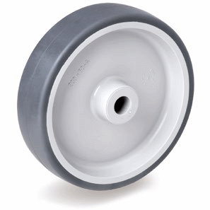 Thermoplastic rubber wheels, polypropylene centre, plain bore