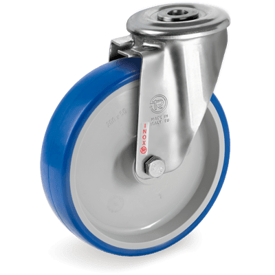 Thermoplastic rubber wheels, swivel bolt hole bracket type "NLX"