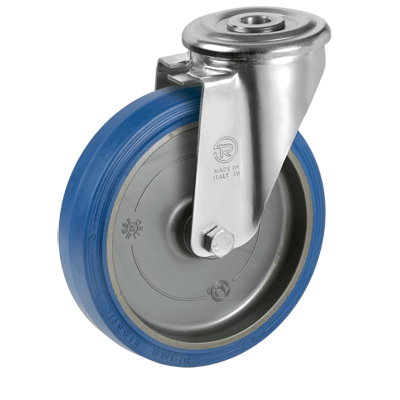 "SIGMA ELASTIC" rubber wheels, swivel bolt hole bracket type NL