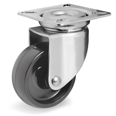 Polyamide 6 institutional wheels, zinc-plated brackets