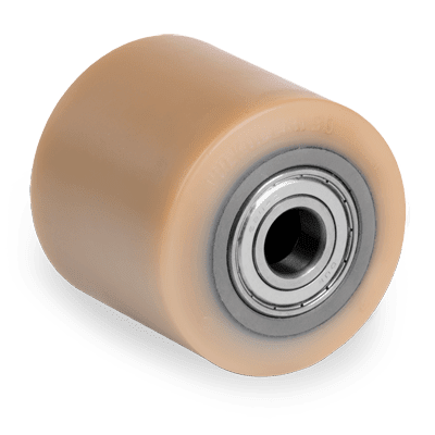 Vulkollan® transpallet rollers, steel centre, hub with ball bearing facilities