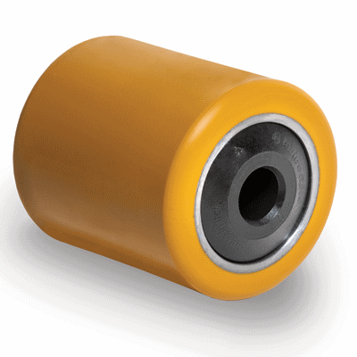 TR polyurethane transpallet rollers, steel centre with labyrinths
