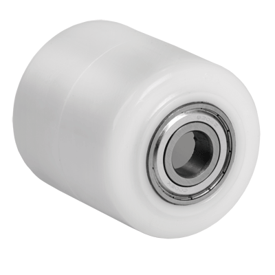Polyamide 6 transpallet rollers, hub with bearing facilities