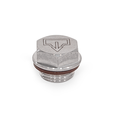 Stainless Steel Threaded plugs, Coding 1 without vent drilling, Type A with DIN drain symbol