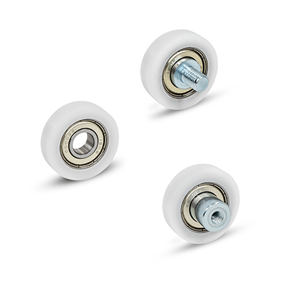 Guide Rollers, Plastic, with Ball Bearing, Type KV, Convex